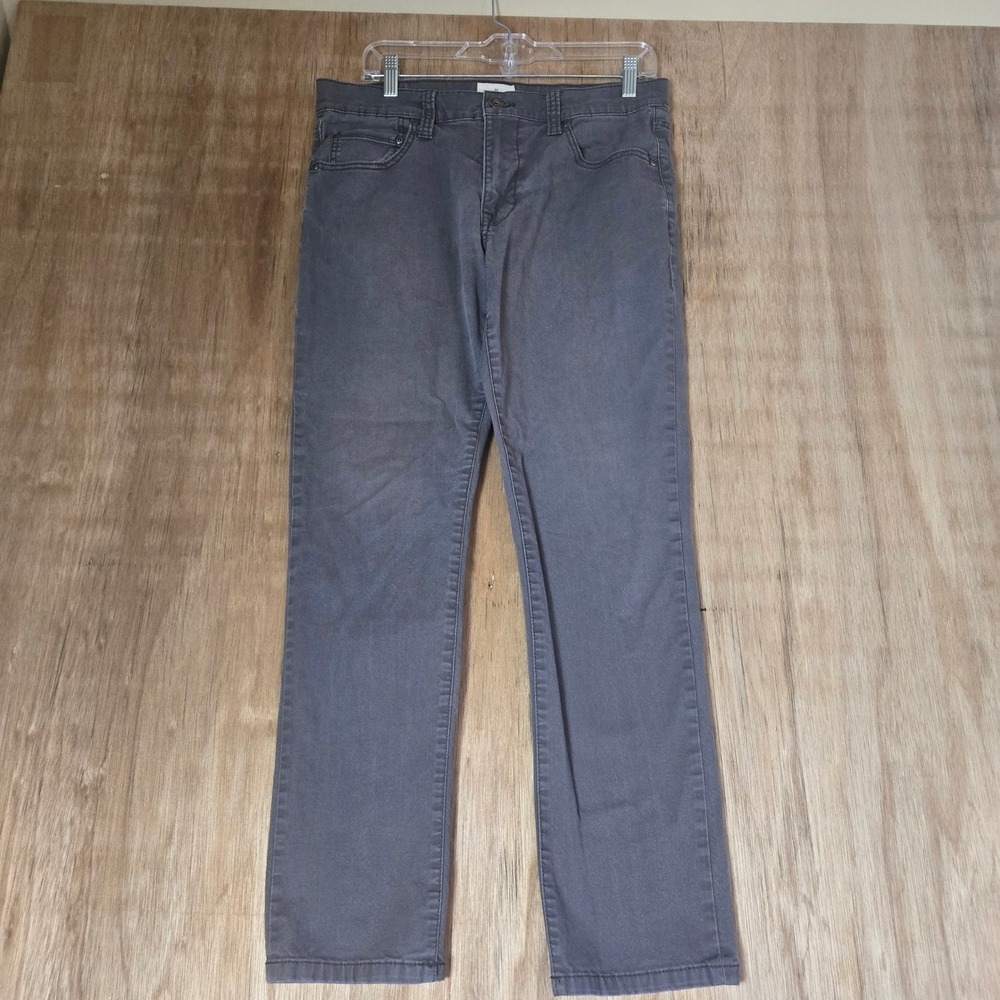 Mutual Weave Mens Gray Straight Leg 5-Pocket Pants 32x30 Cotton Blend